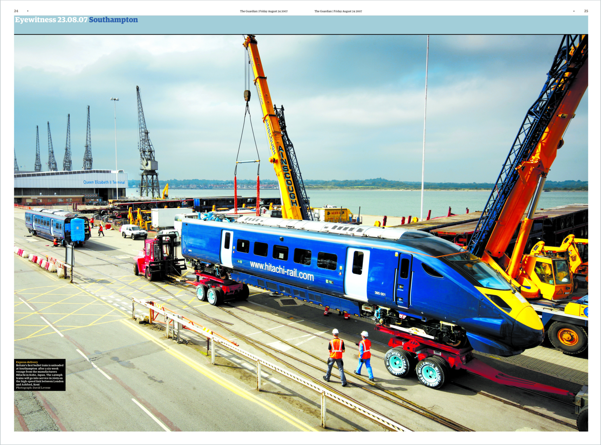 Britain's bullet train, Southampton Docks, David Levene Photography
