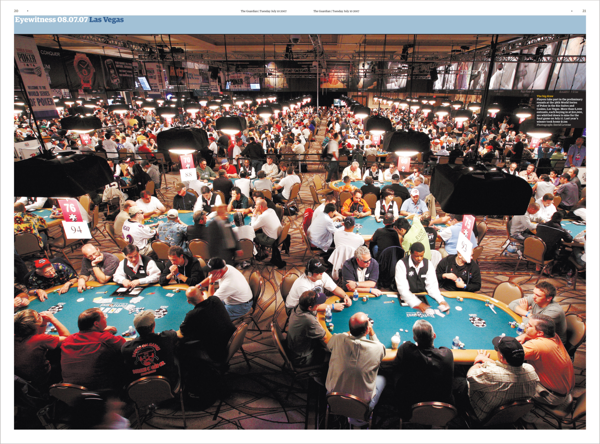 38th World Series of Poker, Las Vegas, David Levene Photography