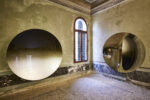 Mirror Mirror (2017) by Anish Kapoor - housed in the historic Palazzo Manfrin in the Cannaregio district, Venice, Italy. Photograph by David Levene 18 April 2022