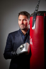 Eddie Hearn. British sports promoter and the managing director of Matchroom Sport, one of the world’s leading boxing and sporting promotion companies. He is known for organising major boxing events featuring top fighters, bringing global attention to the sport, and innovating the way boxing is marketed and broadcast. Hearn has become a prominent figure in international boxing, recognised for his business acumen, media presence, and influence in shaping modern combat sports. Photographed at the Matchroom Sport offices in Chelmsford. Essex. Photograph by David Levene 22 May 2023