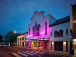 The new Soho Theatre Walthamstow. Photograph of the Foyer, with the Soho Theatre neon insignia. London. Photograph by David Levene 18 April 2025