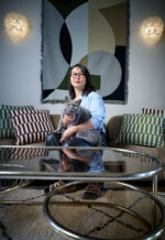 Sandrine Zhang Ferron. interior designer and founder of Sandrine Vinterior, known for curating and promoting unique vintage and antique interior pieces. Photographed at home. London. Photograph by David Levene 24 April 2025