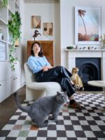 Sandrine Zhang Ferron. interior designer and founder of Sandrine Vinterior, known for curating and promoting unique vintage and antique interior pieces. Photographed at home. London. Photograph by David Levene 24 April 2025