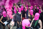 Pussy Riot. Russia protest. Russia Pavilion. 61st International Art Exhibition, Biennale di Venezia, In Minor Keys. Venice, Italy. Photograph by David Levene 6/5/26