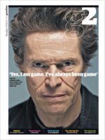 Willem Dafoe, American actor known for his wide-ranging roles across independent and mainstream cinema including Platoon, Shadow of the Vampire and At Eternity…Willem Dafoe, American actor known for his wide-ranging roles across independent and mainstream cinema including Platoon, Shadow of the Vampire and At Eternity's Gate, in a close-up portrait for the cover of The Guardian G2, London. Photograph by David Levene, 17 June 2013.